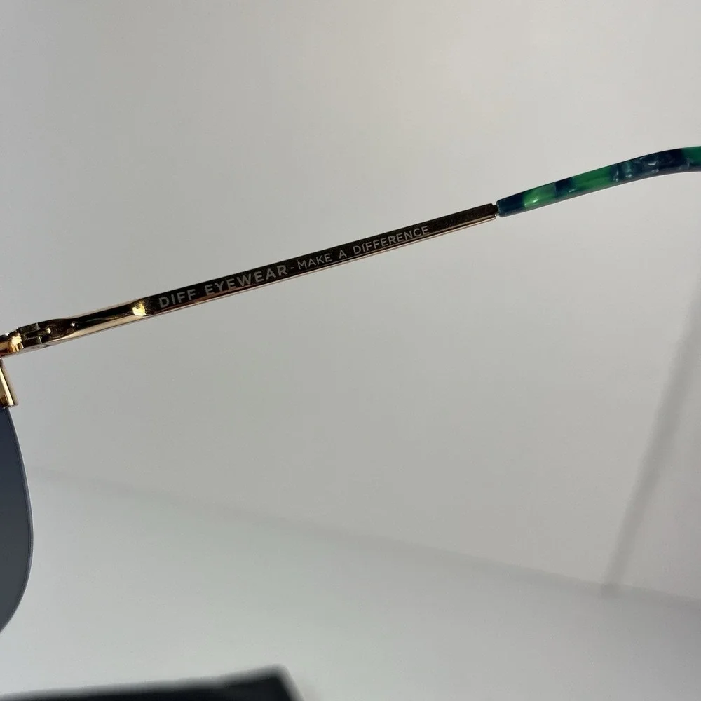 NEW DIFF Tahoe Unisex Sunglasses Gold Green Aviator Style DE01-0181-GDGGP